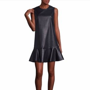 BCBG Max Azria “sheridan” flounce night out dress  - vegan leather